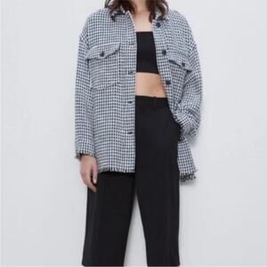 ZARA Checked Tweed Shacket size M